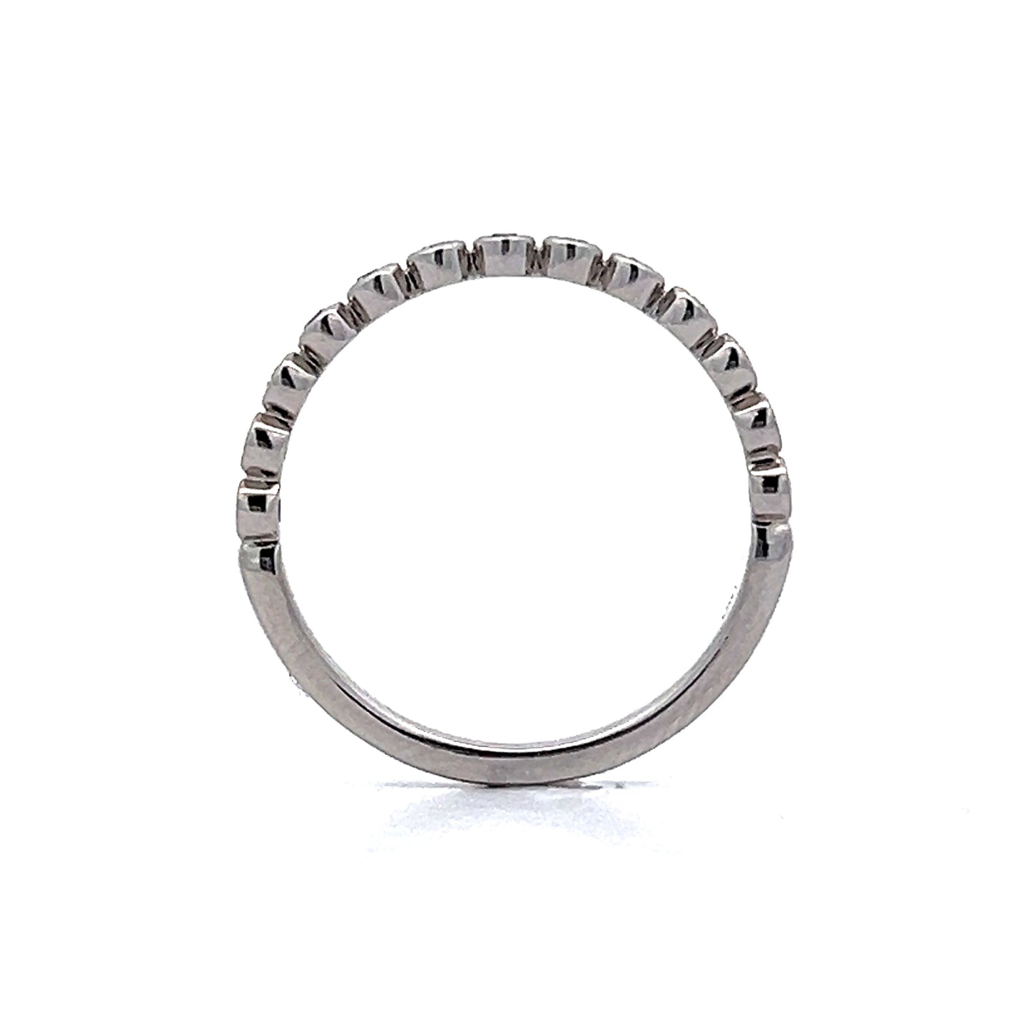 .19 Bezel Diamond Wedding Band in 14k White Gold