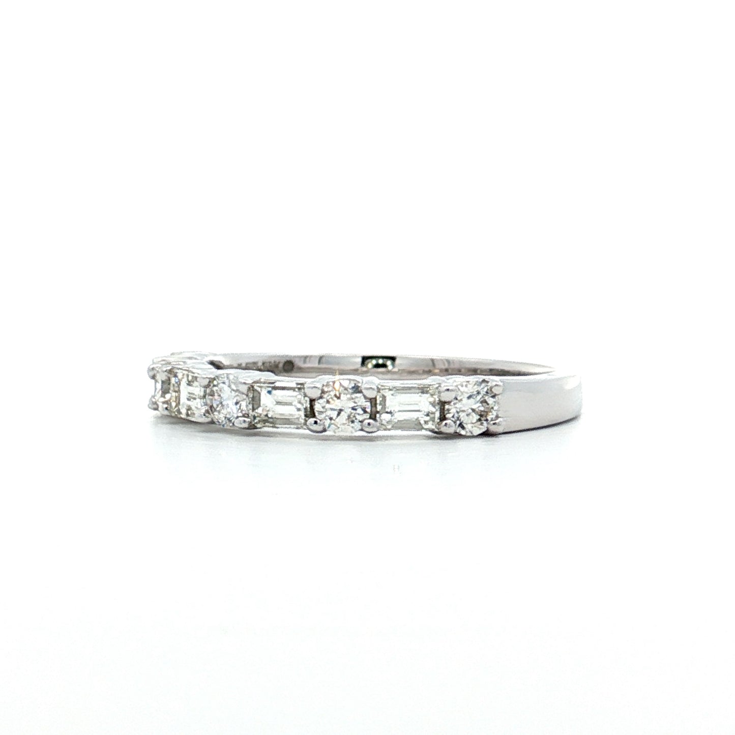 .78 Baguette & Round Diamond Wedding Band in 14k