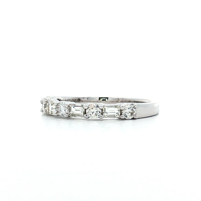 .78 Baguette & Round Diamond Wedding Band in 14k