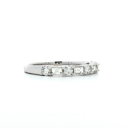.78 Baguette & Round Diamond Wedding Band in 14k