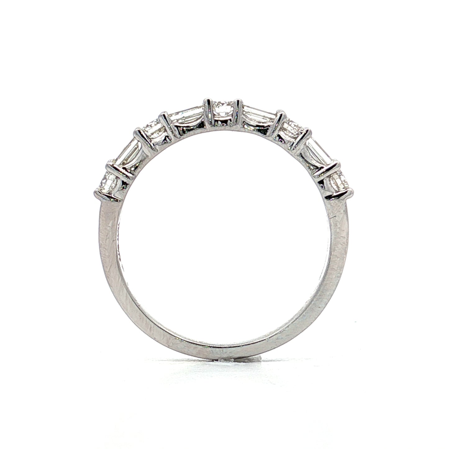 .78 Baguette & Round Diamond Wedding Band in 14k