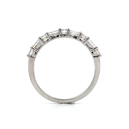 .78 Baguette & Round Diamond Wedding Band in 14k