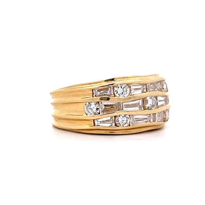 1.52 Baguette & Round Diamond Cocktail Ring in 18k