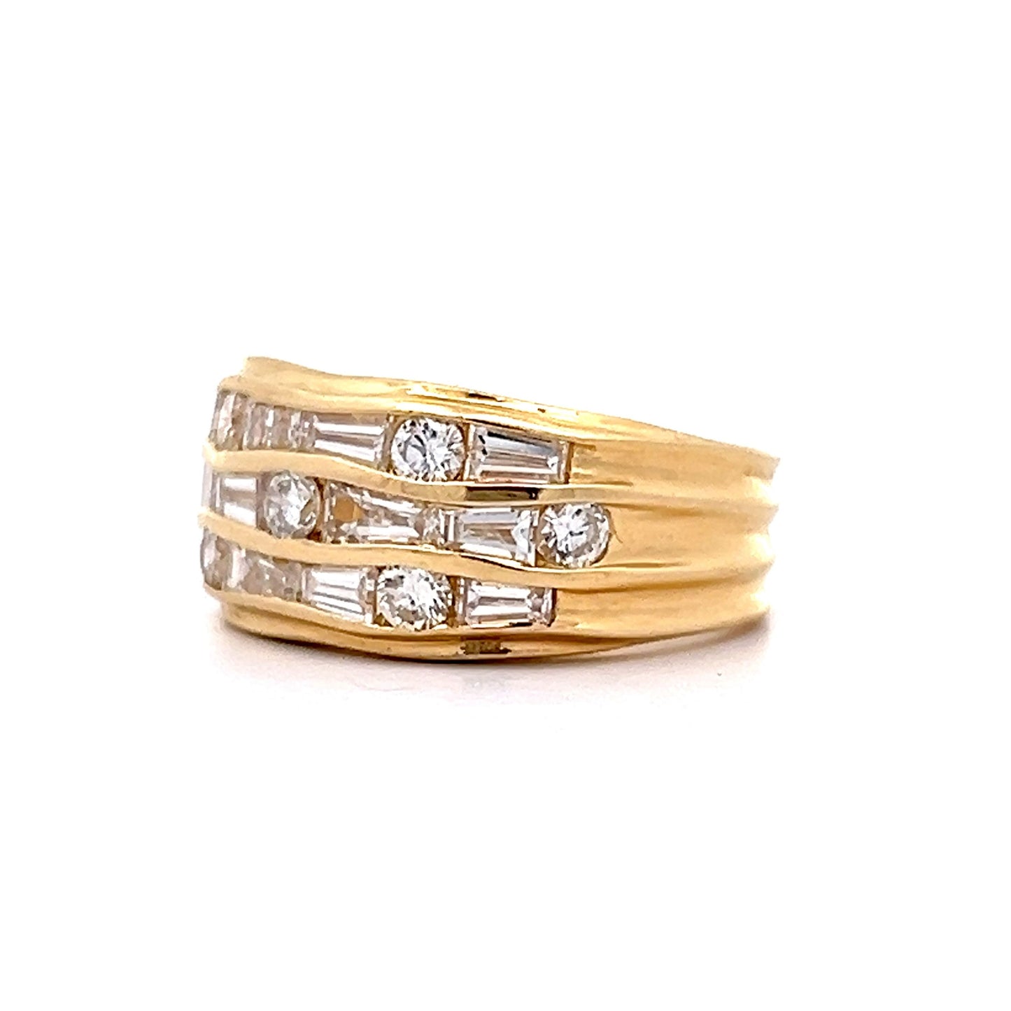 1.52 Baguette & Round Diamond Cocktail Ring in 18k