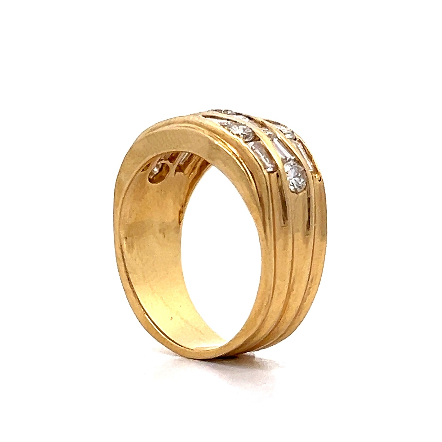 1.52 Baguette & Round Diamond Cocktail Ring in 18k