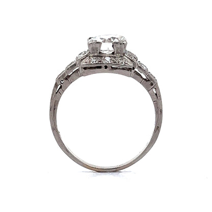 1.01 Antique Deco Step Engagement Ring in Platinum