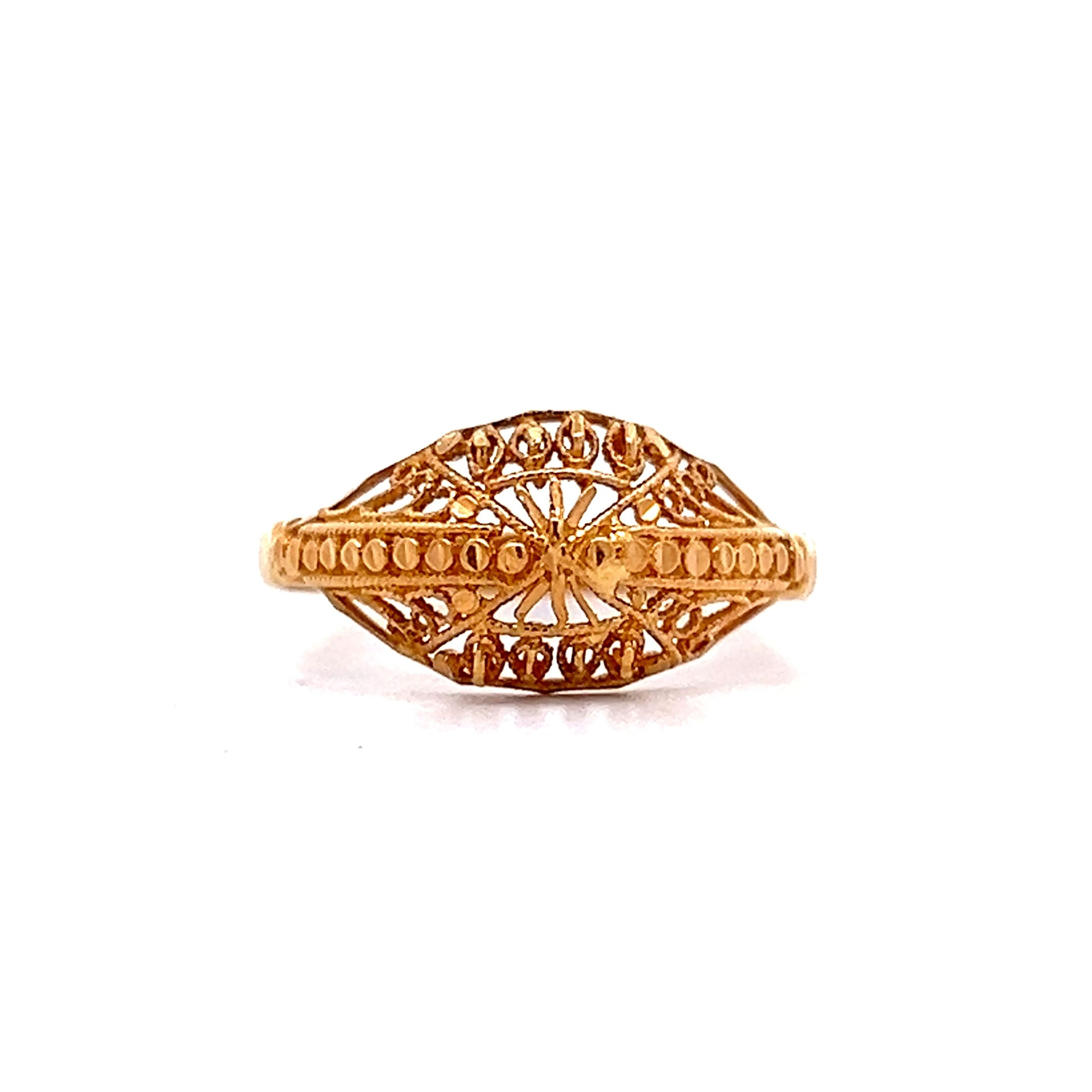 Filigree Cocktail Ring in 21k Yellow Gold – Filigree Jewelers