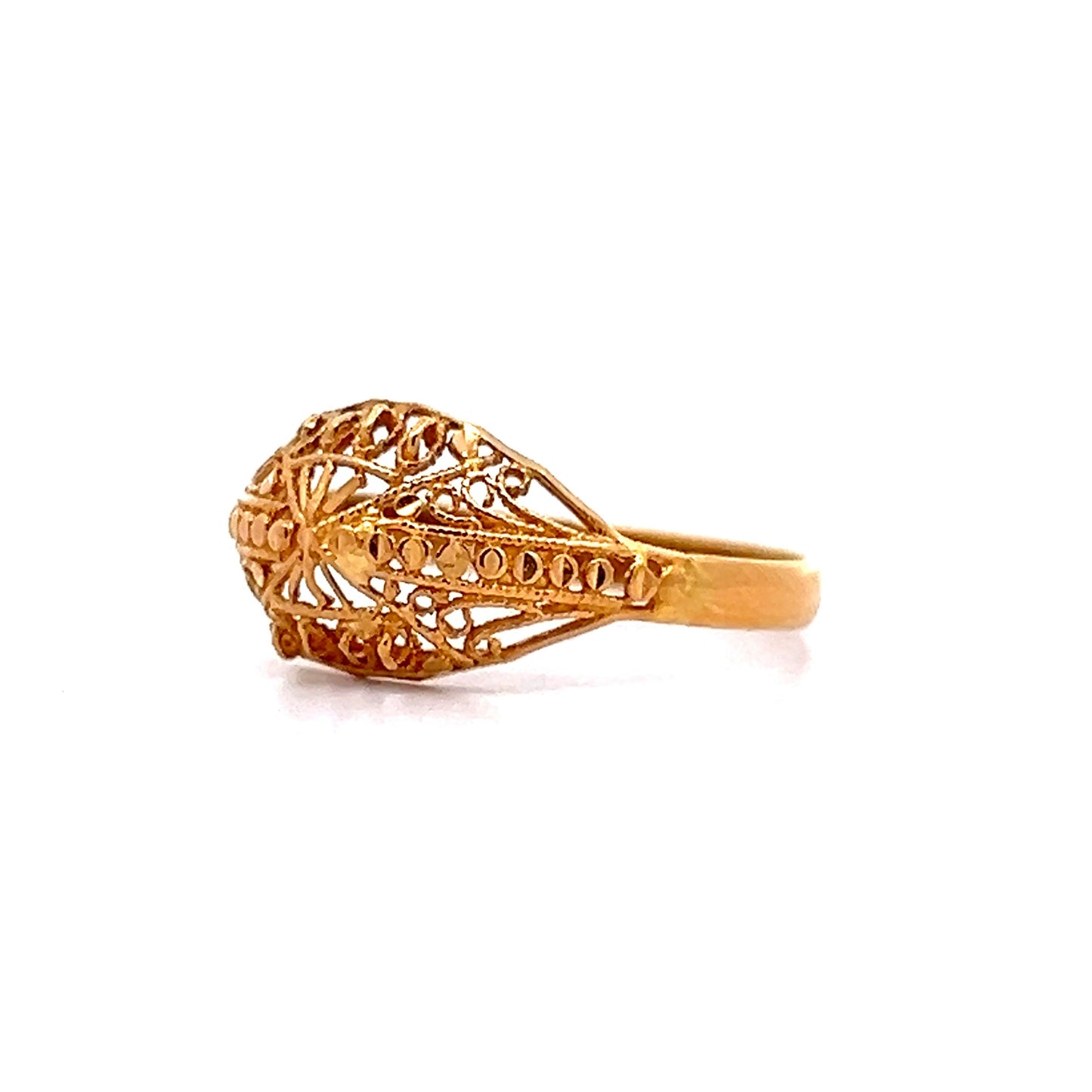 Filigree Cocktail Ring in 21k Yellow Gold