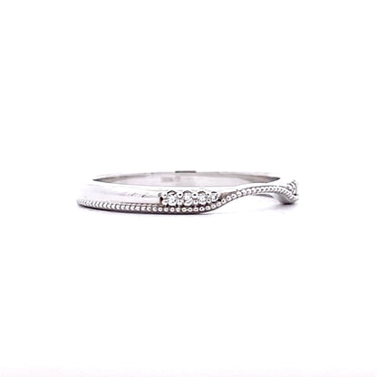 .04 Diamond Contour Wedding Band in 14k White Gold