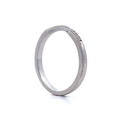 .04 Diamond Contour Wedding Band in 14k White Gold