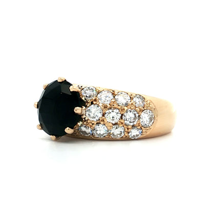 2.10 Black Onyx & Diamond Cocktail Ring in 18k