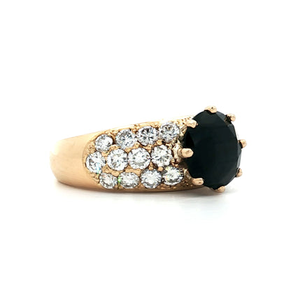 2.10 Black Onyx & Diamond Cocktail Ring in 18k