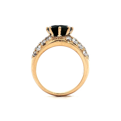 2.10 Black Onyx & Diamond Cocktail Ring in 18k