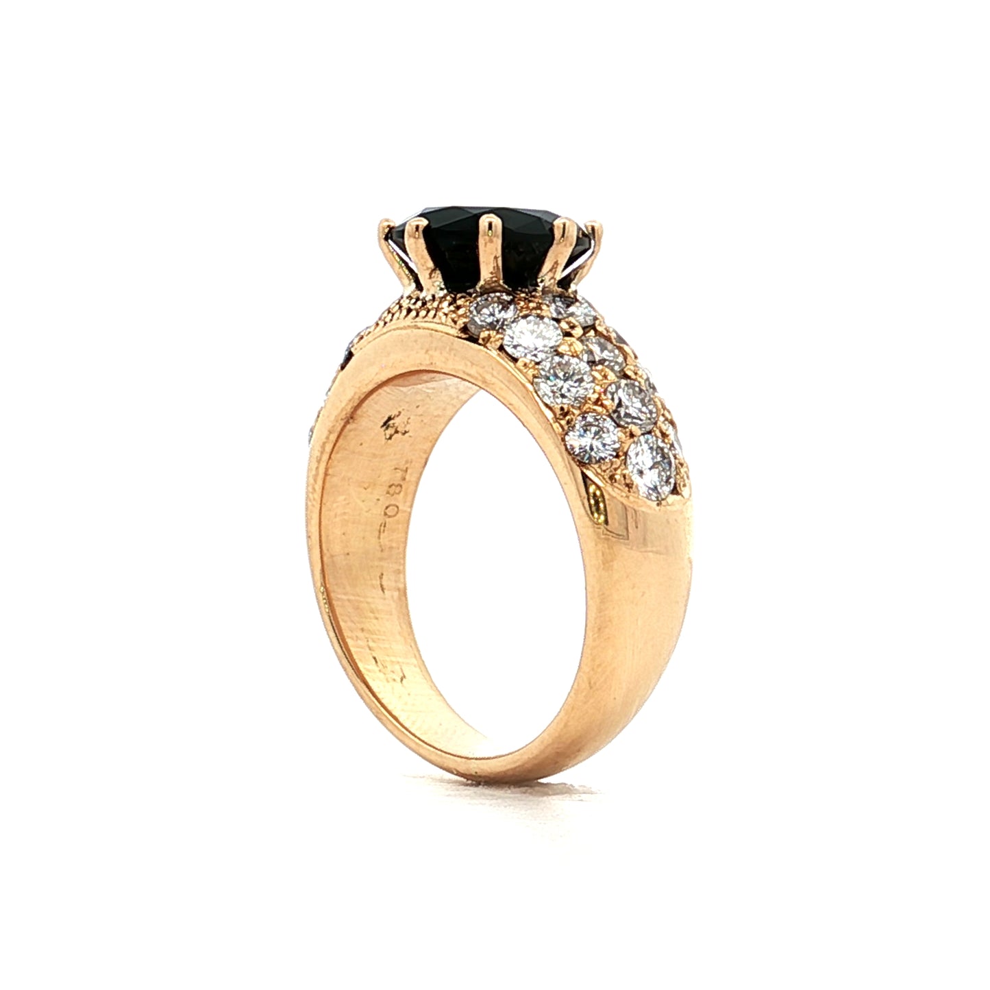 2.10 Black Onyx & Diamond Cocktail Ring in 18k