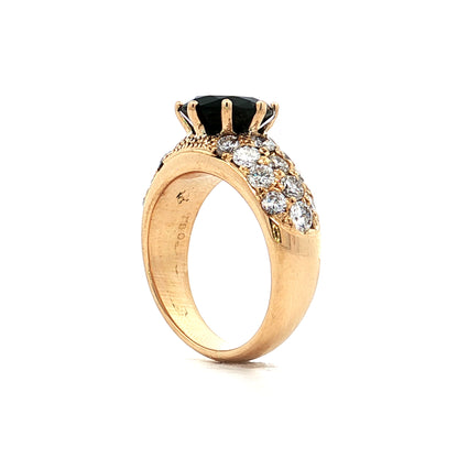 2.10 Black Onyx & Diamond Cocktail Ring in 18k