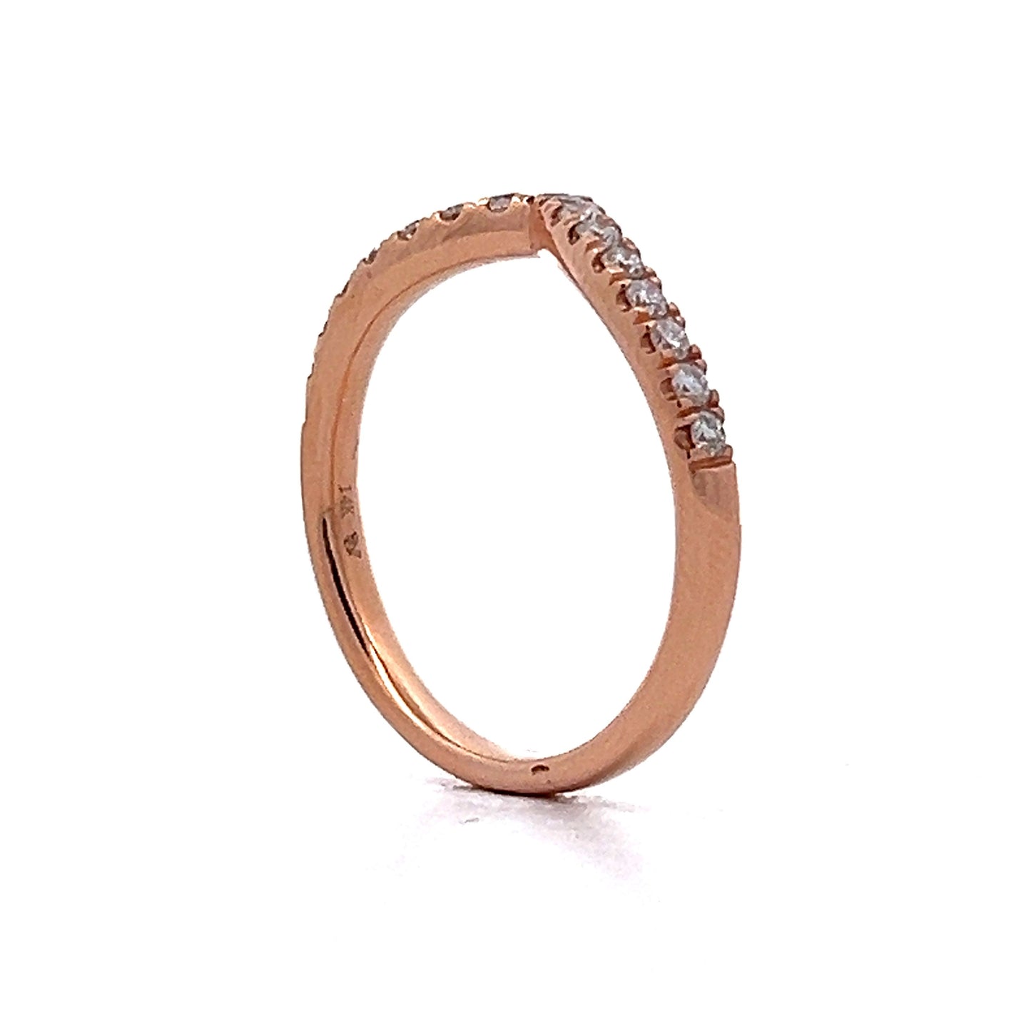 .29 Diamond V Contour Band in 14k Rose Gold