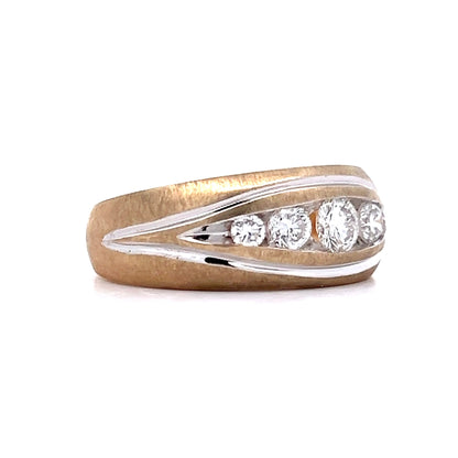 .82 Mens Five Stone Diamond Band in Two-Tone 14k