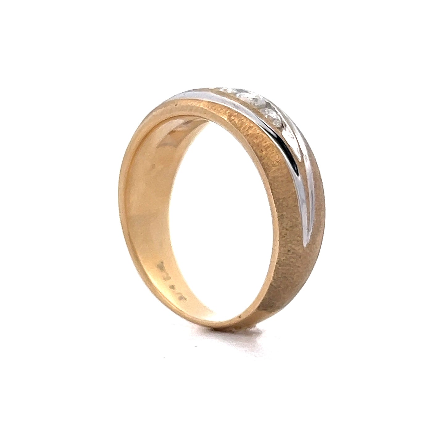 .82 Mens Five Stone Diamond Band in Two-Tone 14k