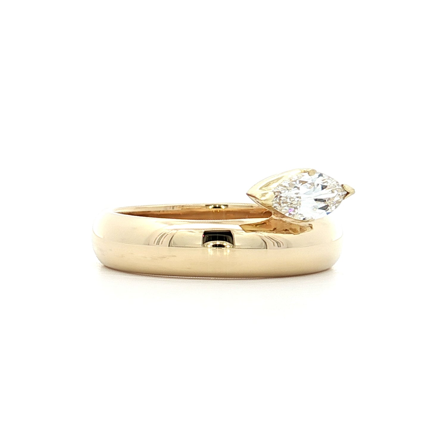.47 Marquise Diamond Engagement Ring in 14k Yellow Gold