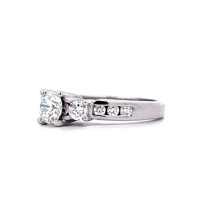 .58 Three Stone Diamond Engagement Ring in 18k