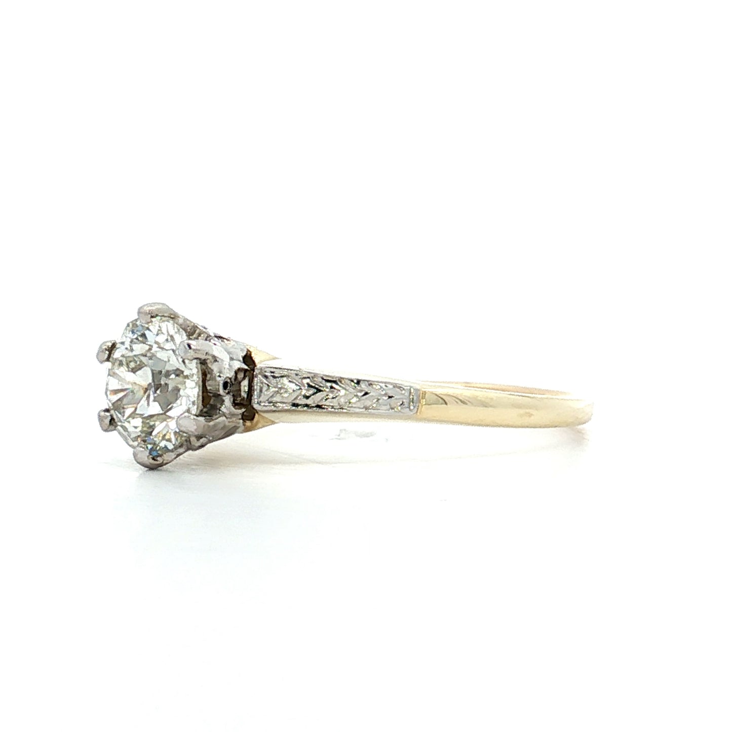 .85 Antique European Diamond Engagement Ring in 14k
