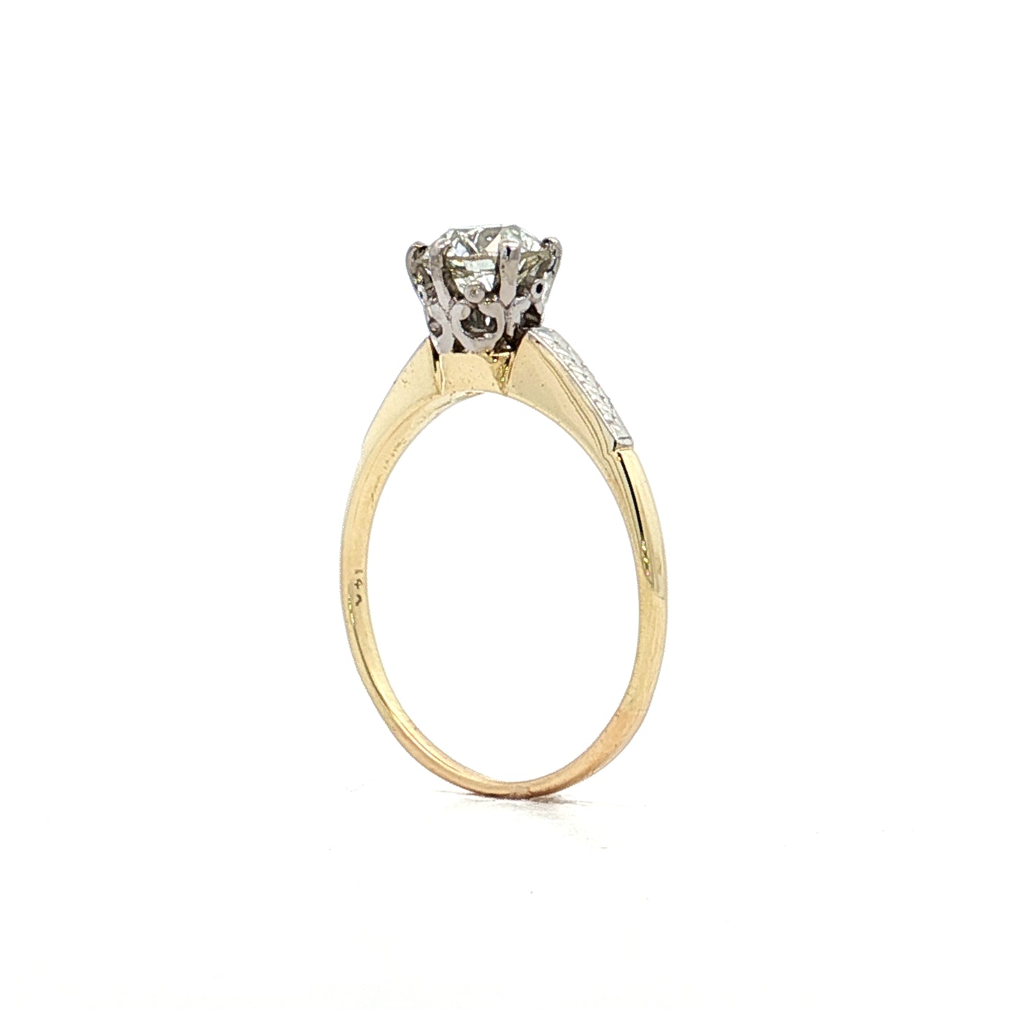 .85 Antique European Diamond Engagement Ring in 14k