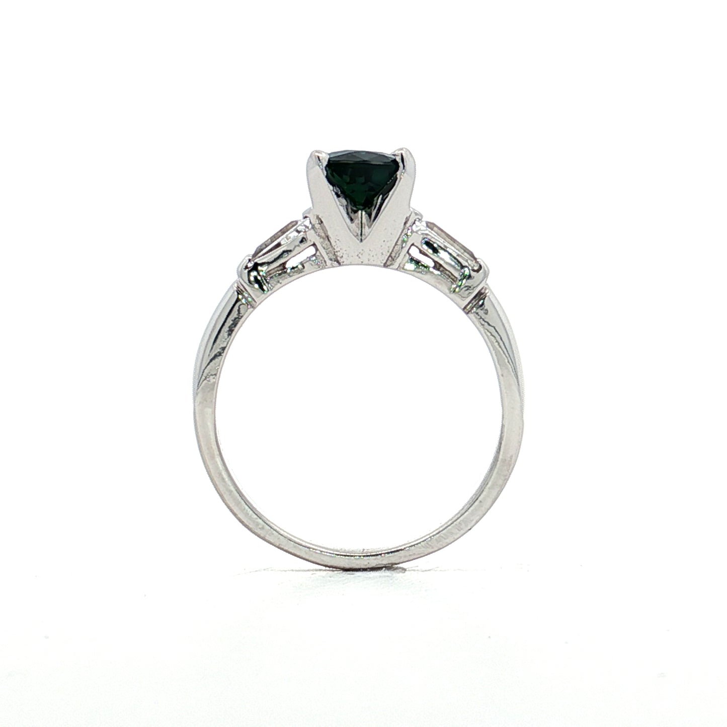 1.80 Pear Cut Teal Sapphire Engagement Ring 14k