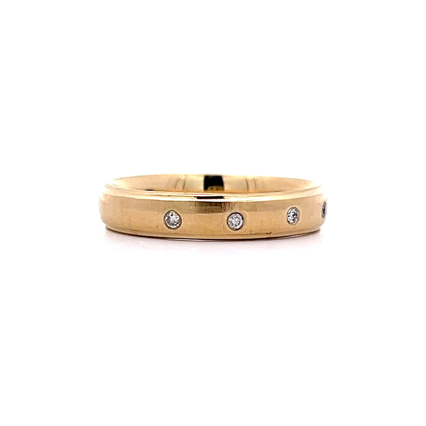 .06 Bezel Diamond Stacking Ring in 14k Yellow Gold