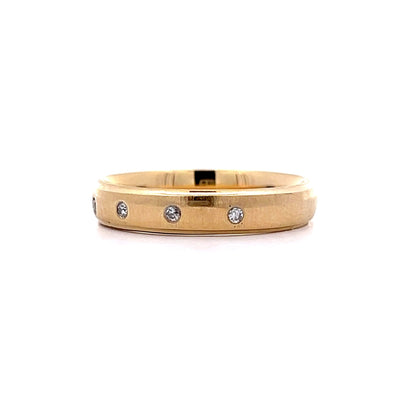 .06 Bezel Diamond Stacking Ring in 14k Yellow Gold