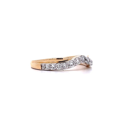 .39 Round Diamond Two-Tone Contour Band in 14k