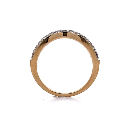 .39 Round Diamond Two-Tone Contour Band in 14k