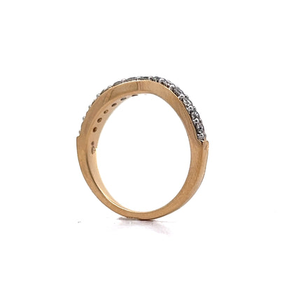 .39 Round Diamond Two-Tone Contour Band in 14k