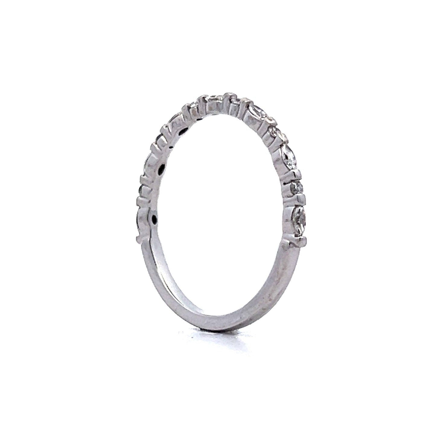 .17 Marquise & Round Diamond Wedding Band in 14k