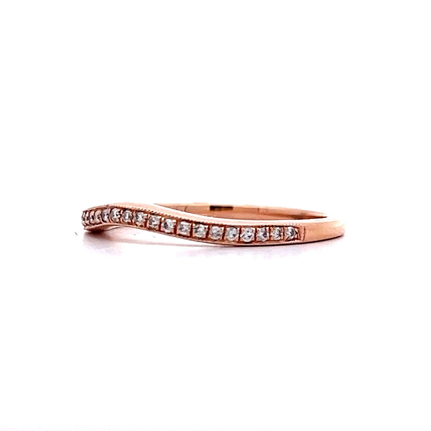 .12 Diamond Contour Wedding Band in 14k Rose Gold