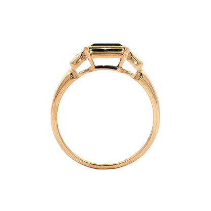 .73 Baguette Sapphire Engagement Ring in 18k