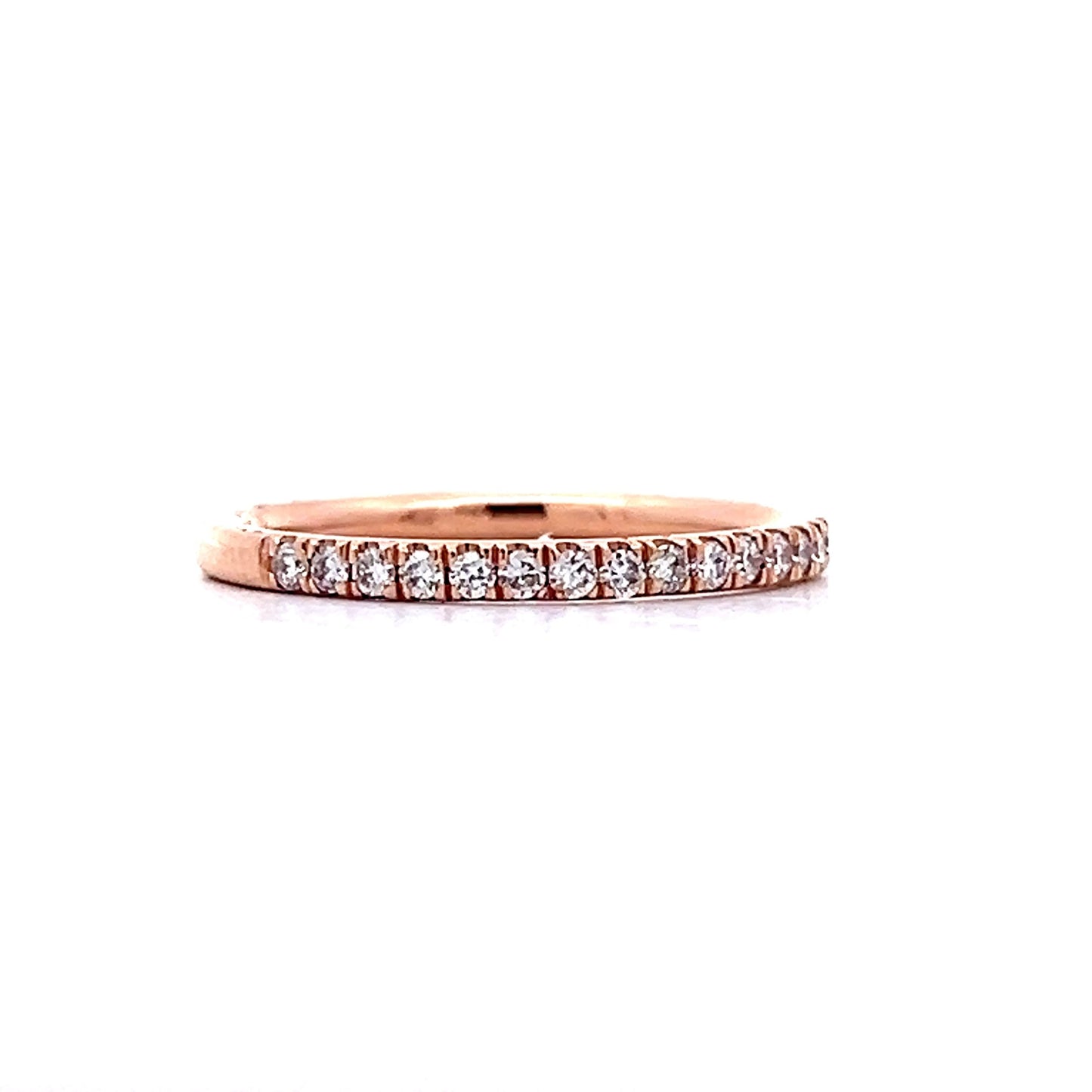 .28 French Set Diamond Wedding Band in 14k Rose Gold