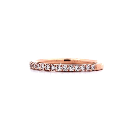 .28 French Set Diamond Wedding Band in 14k Rose Gold