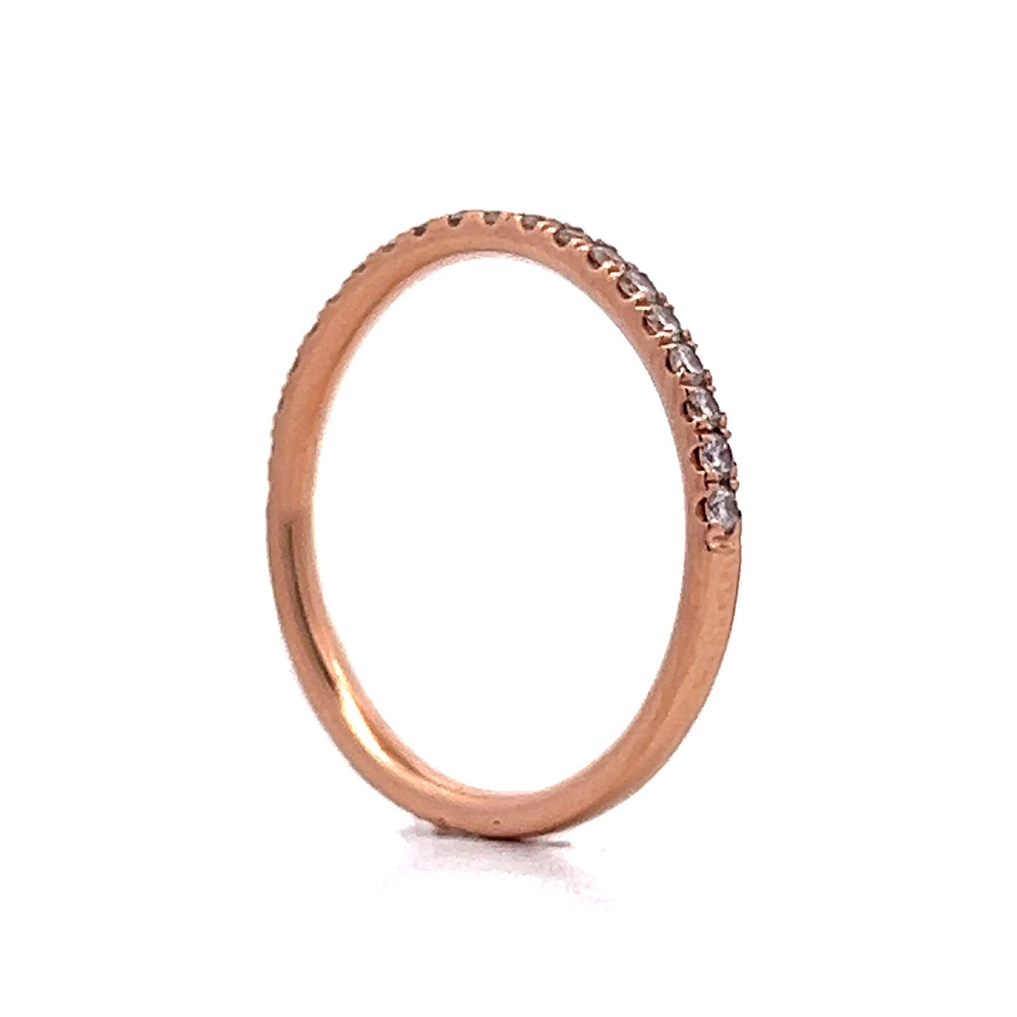 .28 French Set Diamond Wedding Band in 14k Rose Gold