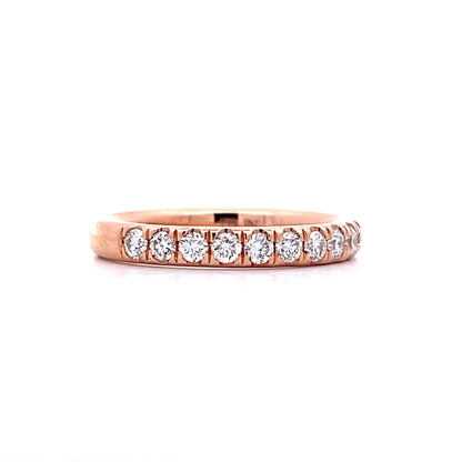 .53 French Set Diamond Wedding Band in 14k Rose Gold