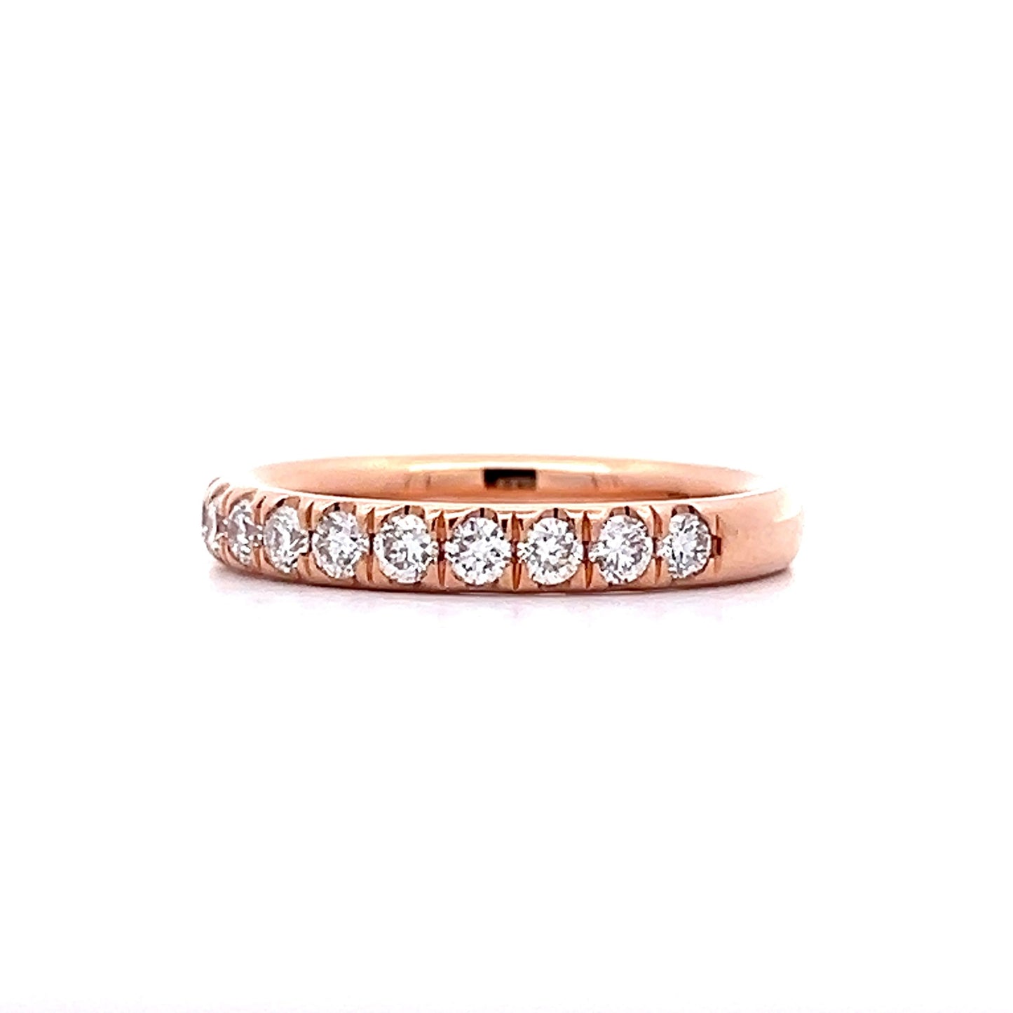 .53 French Set Diamond Wedding Band in 14k Rose Gold