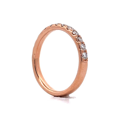 .53 French Set Diamond Wedding Band in 14k Rose Gold