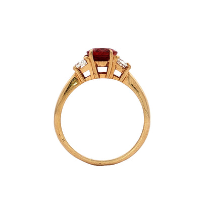 1.27 Spinel Three Stone Engagement Ring in 18k