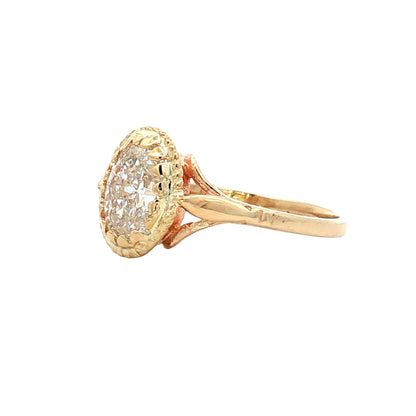 1.33 Antique Oval Diamond Engagement Ring 10k