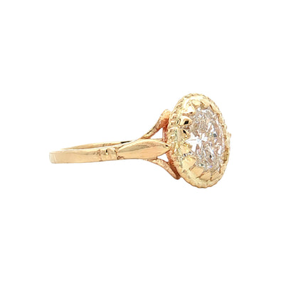 1.33 Antique Oval Diamond Engagement Ring 10k