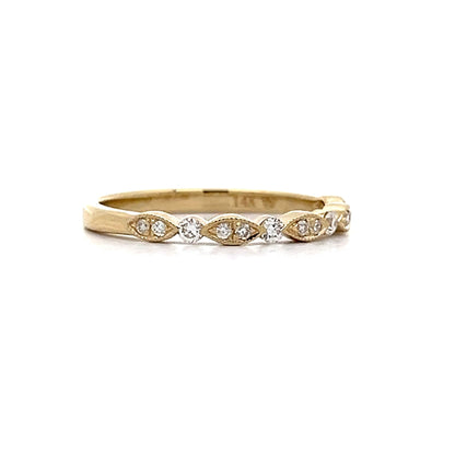 .17 Diamond Station Wedding Band in 14k Yellow Gold