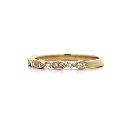 .17 Diamond Station Wedding Band in 14k Yellow Gold