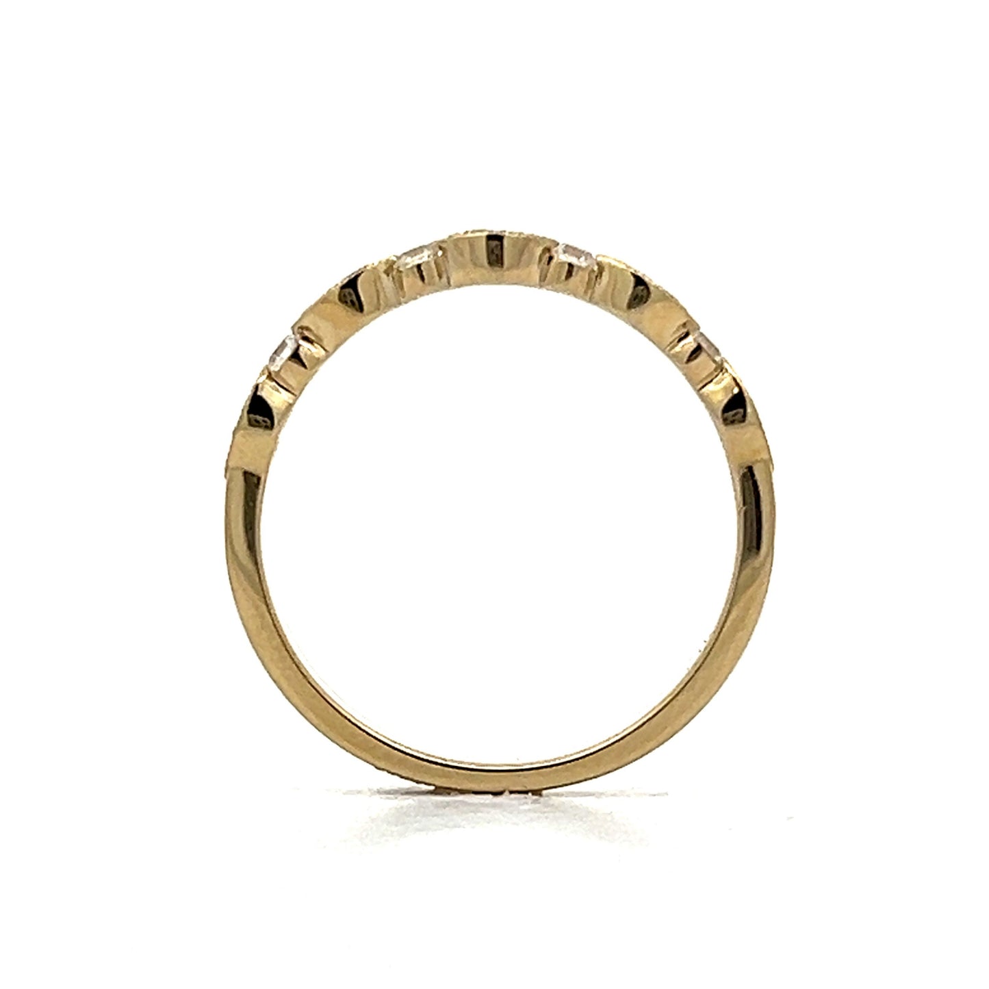 .17 Diamond Station Wedding Band in 14k Yellow Gold