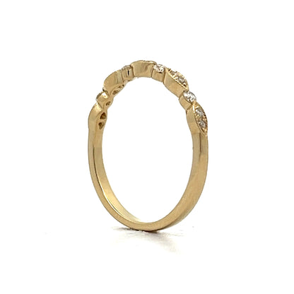 .17 Diamond Station Wedding Band in 14k Yellow Gold