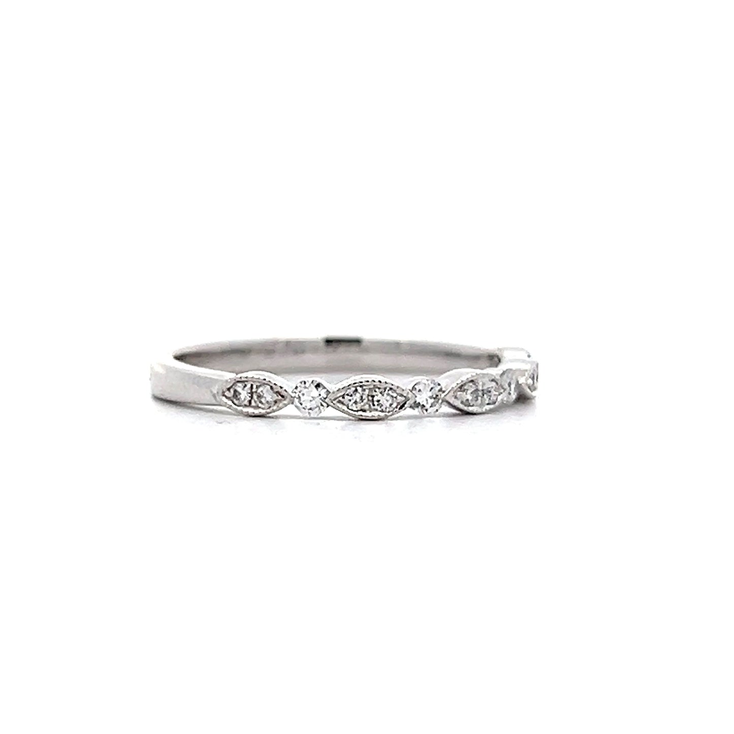 .53 Marquise Station Diamond Wedding Band in 14k