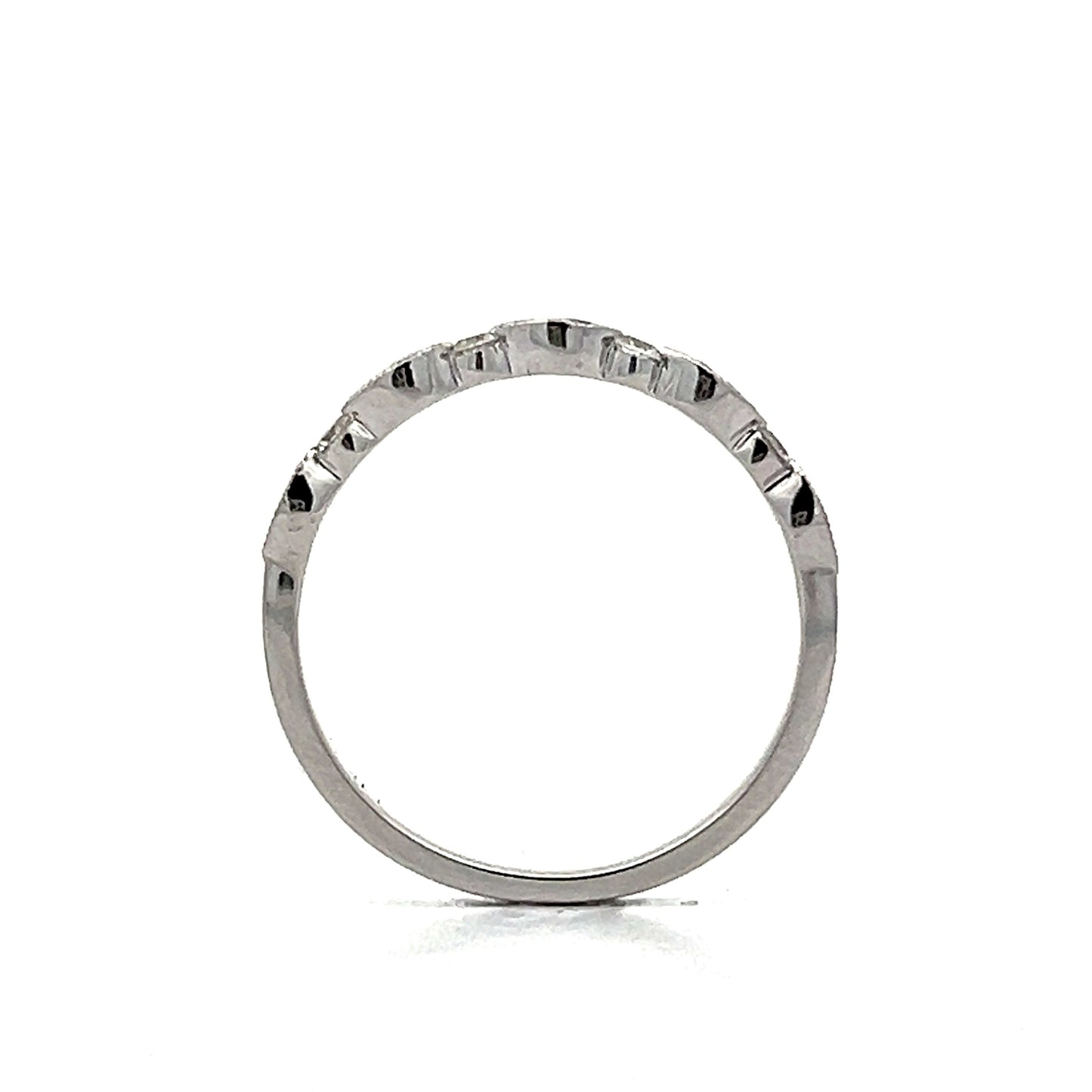 .53 Marquise Station Diamond Wedding Band in 14k